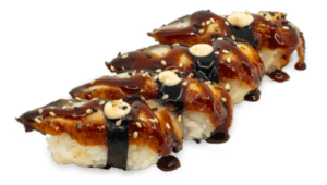 Nigiri de anguila con salsa de la casa